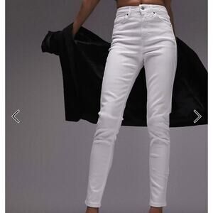 Topshop Jamie white denim high waisted skinny jeans W25 L30
